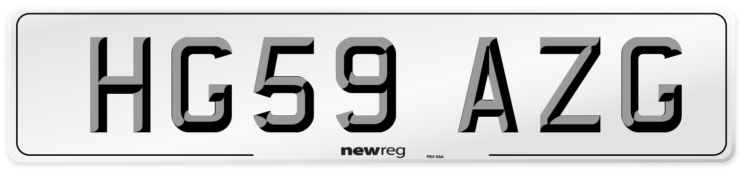 HG59 AZG Number Plate from New Reg